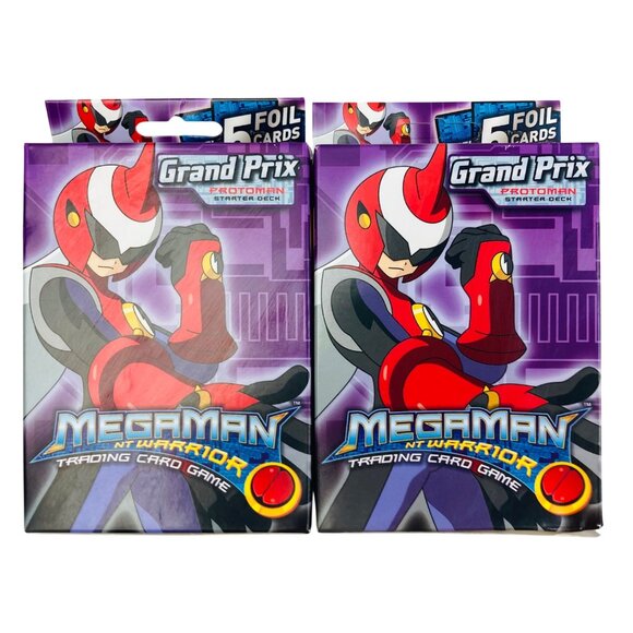 2 MegaMan NT Warrior Grand Prix Protoman Starter Deck Trading Card Game Sealed - Picture 1 of 2